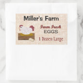 農産生卵のステッカスタムカー 長方形シール (バッグ)
