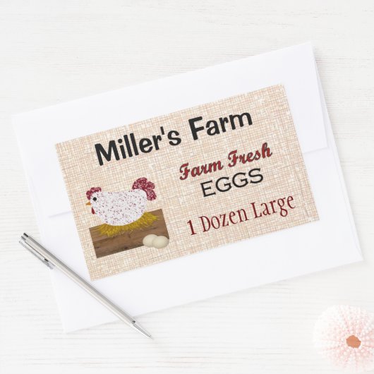 農産生卵のステッカスタムカー 長方形シール (封筒)