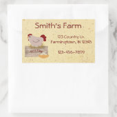 農産生卵のステッカスタムカー 長方形シール (バッグ)