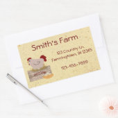 農産生卵のステッカスタムカー 長方形シール (封筒)