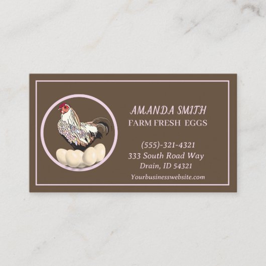 農産生卵の販売名刺 名刺 (正面)