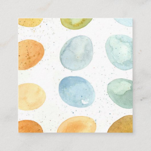 農産生卵の食用緑色 スクエア名刺 (裏面)