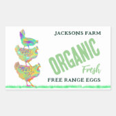 農産生卵オーガニックフリー 長方形シール (正面)