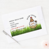 農産生卵カスタム卵カートンラベル 長方形シール (封筒)