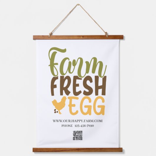 農産生卵カスタム業 吊り下げ型タペストリー (正面)