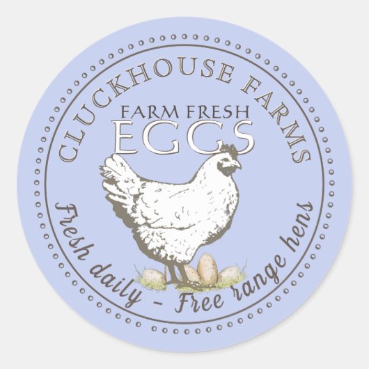 農産生卵カートンラベルヴィンテージ鶏卵 ラウンドシール (正面)