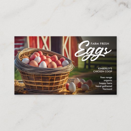 農産生卵シンプル鶏卵市場 名刺 (正面)