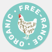 農産生卵チキンシルエットカートンラベル ラウンドシール (正面)