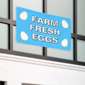 農産生卵バナー 横断幕 (ビルの外側)