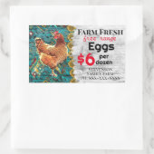 農産生卵フリーレンジ販売チキンレクタ 長方形シール (バッグ)