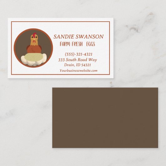 農産生卵前販売名刺 名刺 (正面/裏面)