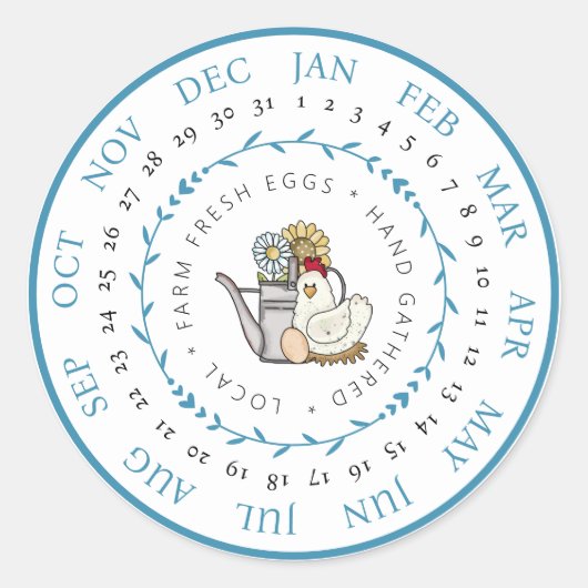 農産生卵小事業卵カートン日付 ラウンドシール (正面)