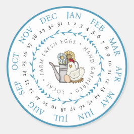 農産生卵小事業卵カートン日付 ラウンドシール