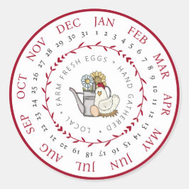 農産生卵小事業卵カートン日付 ラウンドシール