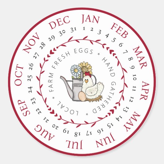 農産生卵小事業卵カートン日付 ラウンドシール (正面)