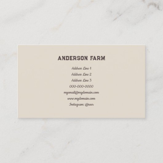 農産生卵 – 鶏、太陽、葉 名刺 (裏面)