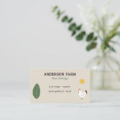 農産生卵 – 鶏、太陽、葉 名刺 (スタンド正面)