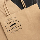 農産直産豚の牛の農家市場の名前を追加 ラバースタンプ