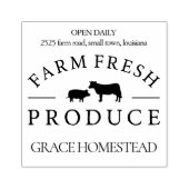 農産直産豚の牛の農家市場の名前を追加 ラバースタンプ (インプリント)