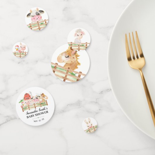 農産赤ちゃん動物赤ちゃんシャワー紙吹雪 コンフェッティ (グループ)