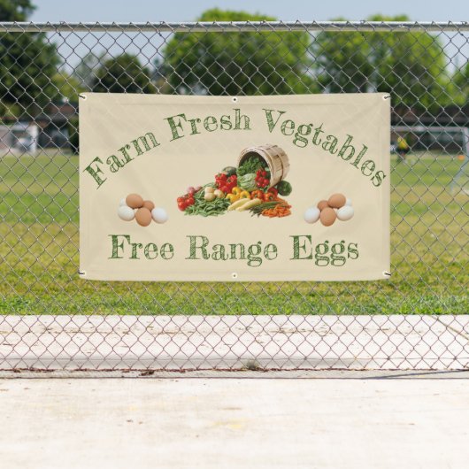 農産野菜&フリーレンジ卵バナー 横断幕 (インサイチュ)