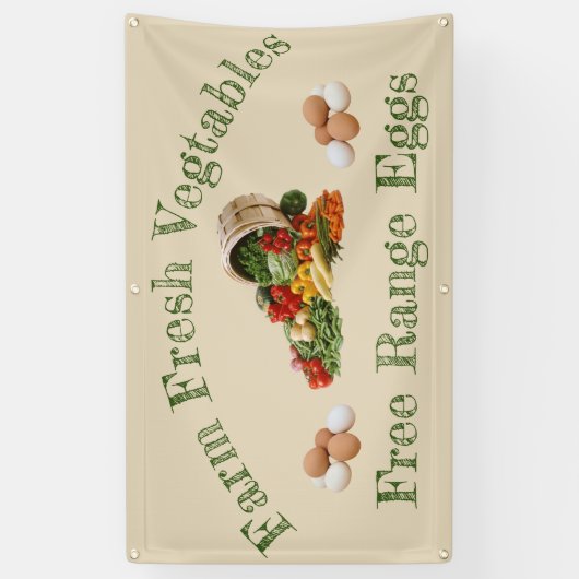 農産野菜&フリーレンジ卵バナー 横断幕 (縦)