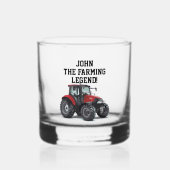 農用トラクおもしろいタ重機オペレータ ウイスキーグラス (正面)