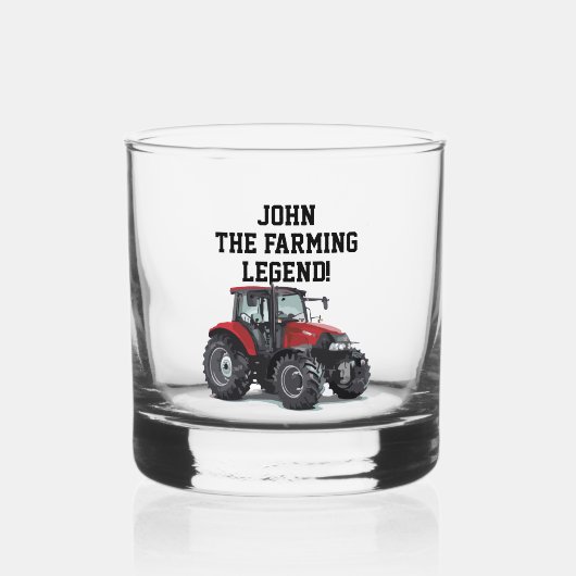 農用トラクおもしろいタ重機オペレータ ウイスキーグラス (正面)
