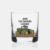 農用トラクおもしろいタ重機オペレータ ウイスキーグラス (正面)