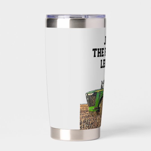 農用トラクおもしろいタ重機オペレータ 保温保冷タンブラー (正面)