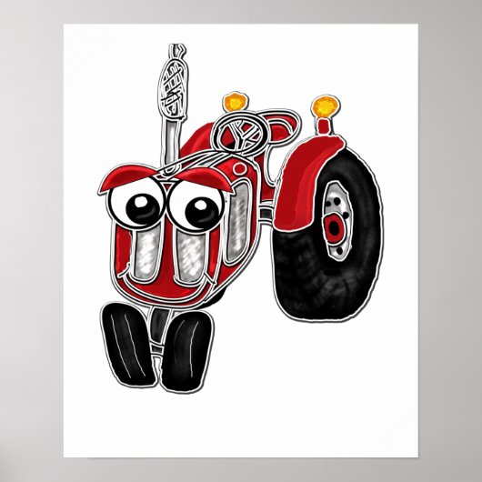 農用トラクターのプリント ポスター (正面)