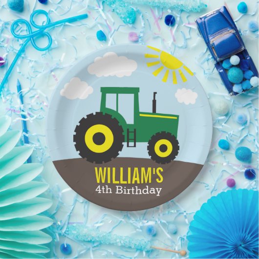 農用トラクタ誕生日 ペーパープレート (パーティー)