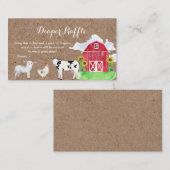 農用動物用水彩クラフトおむつラッフルカード エンクロージャーカード (正面/裏面)