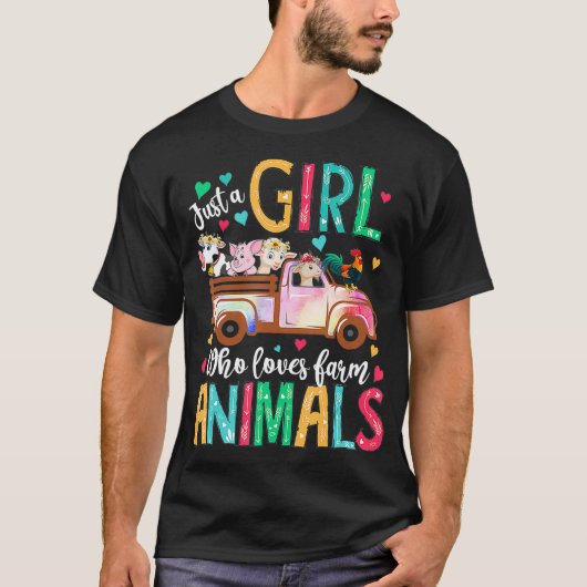 農畜動物を愛する女の子のみ花フローラG Tシャツ (正面)