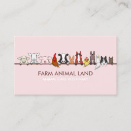 農畜動物獣医 ピンク 名刺