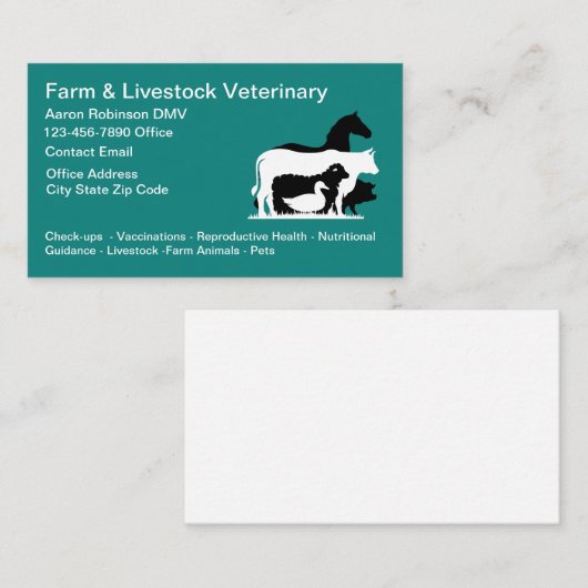 農畜獣病院 名刺 (正面/裏面)