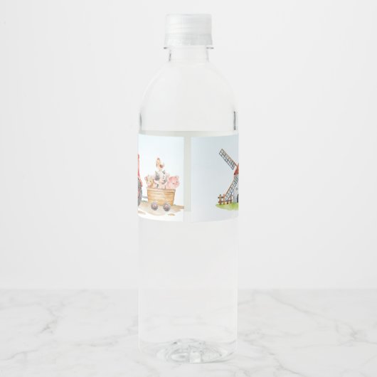 農畜生一歳男女兼用誕生日パーティー ペットボトルラベル (裏面)