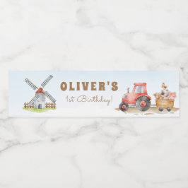 農畜生一歳男女兼用誕生日パーティー ペットボトルラベル