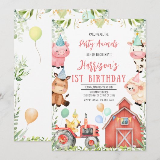 農畜生誕生会 招待状 (正面/裏面)