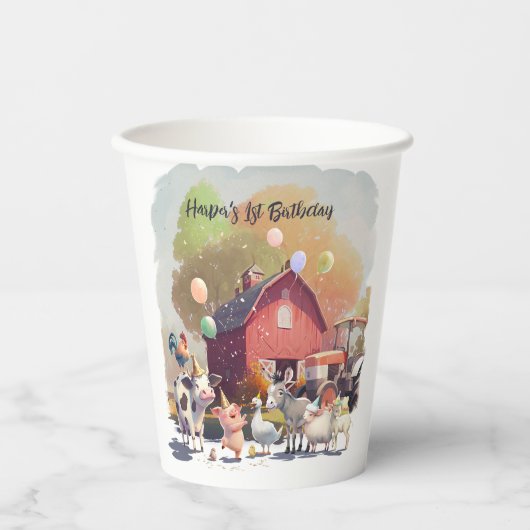 農畜生誕生会 紙コップ (正面)