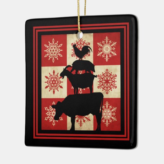 農畜産パーソナライズされた国クリスマス セラミックオーナメント (左)