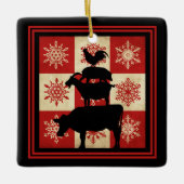 農畜産パーソナライズされた国クリスマス セラミックオーナメント (正面)
