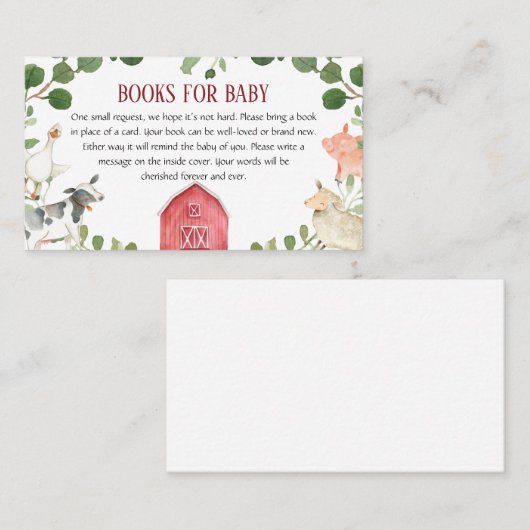 農畜産赤ちゃんシャワーベビー 名刺 (正面/裏面)