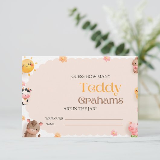 農畜産赤ちゃんシャワー数を推測 エンクロージャーカード (スタンド正面)