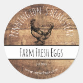 農素朴場生卵ラベル ラウンドシール (正面)