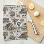 農素朴場 キッチンタオル (四つ折り)