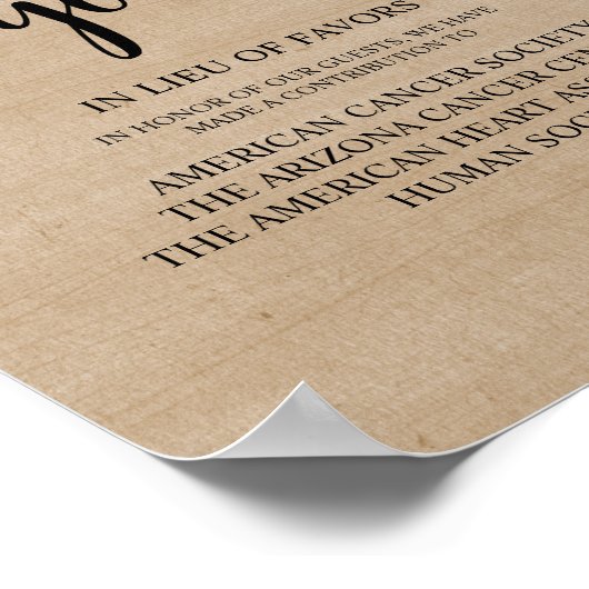 農素朴木、結婚寄附、寄附 ポスター (角)