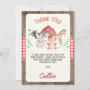 農素朴畜動物の赤ちゃんシャワーカード 招待状