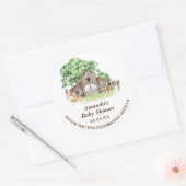 農素朴畜産赤ちゃんシャワー ラウンドシール (封筒)