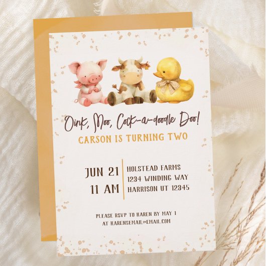 農素朴畜第二誕生日 招待状